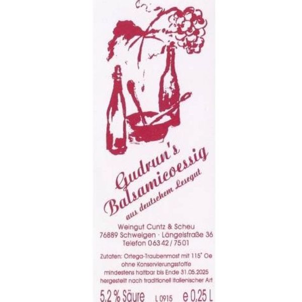 <br><h1>Nr. 88</h1><br>Balsamico aus Ortega Auslese<br>